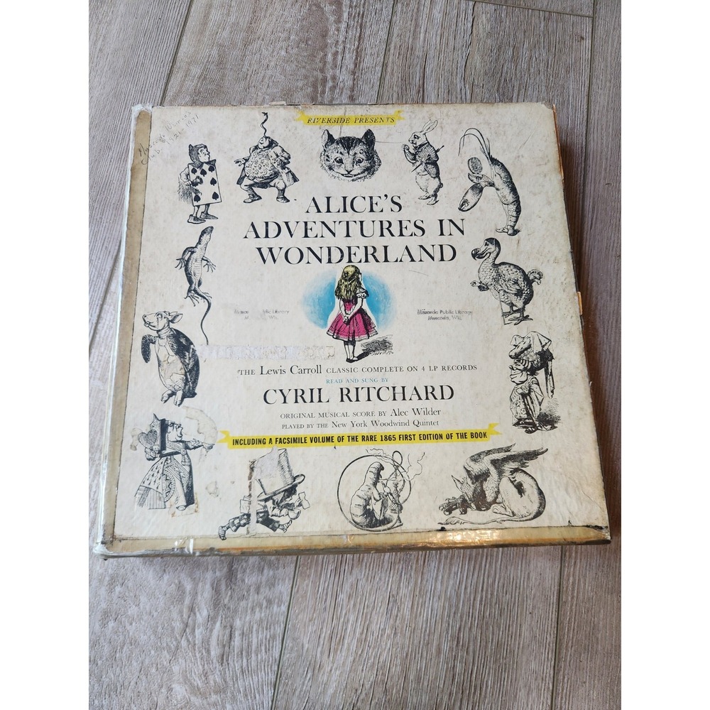 Alice's Adventures In Wonderland Cyril Ritchard 4LP Box Set Riverside No Book